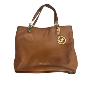 Michael Kors Gold Leather Tote Bag | Metallic Shoulder Purse Large Everyday Work